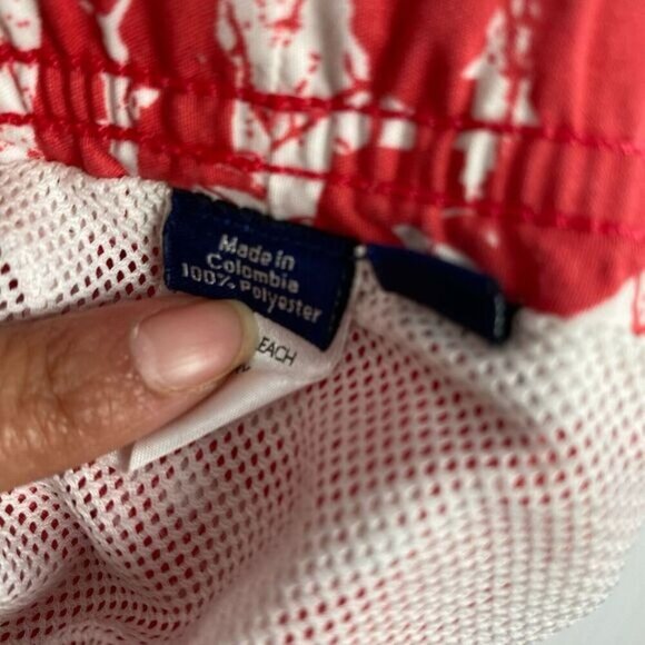 Vineyard Vines Men's size Large Red Bathing Suit Shorts Liner Bonefish Pockets - Picture 16 of 16